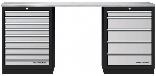 Mobilier d'atelier Mobilio 3 éléments Kraftwerk, acier inoxydable (3964K-905IX)