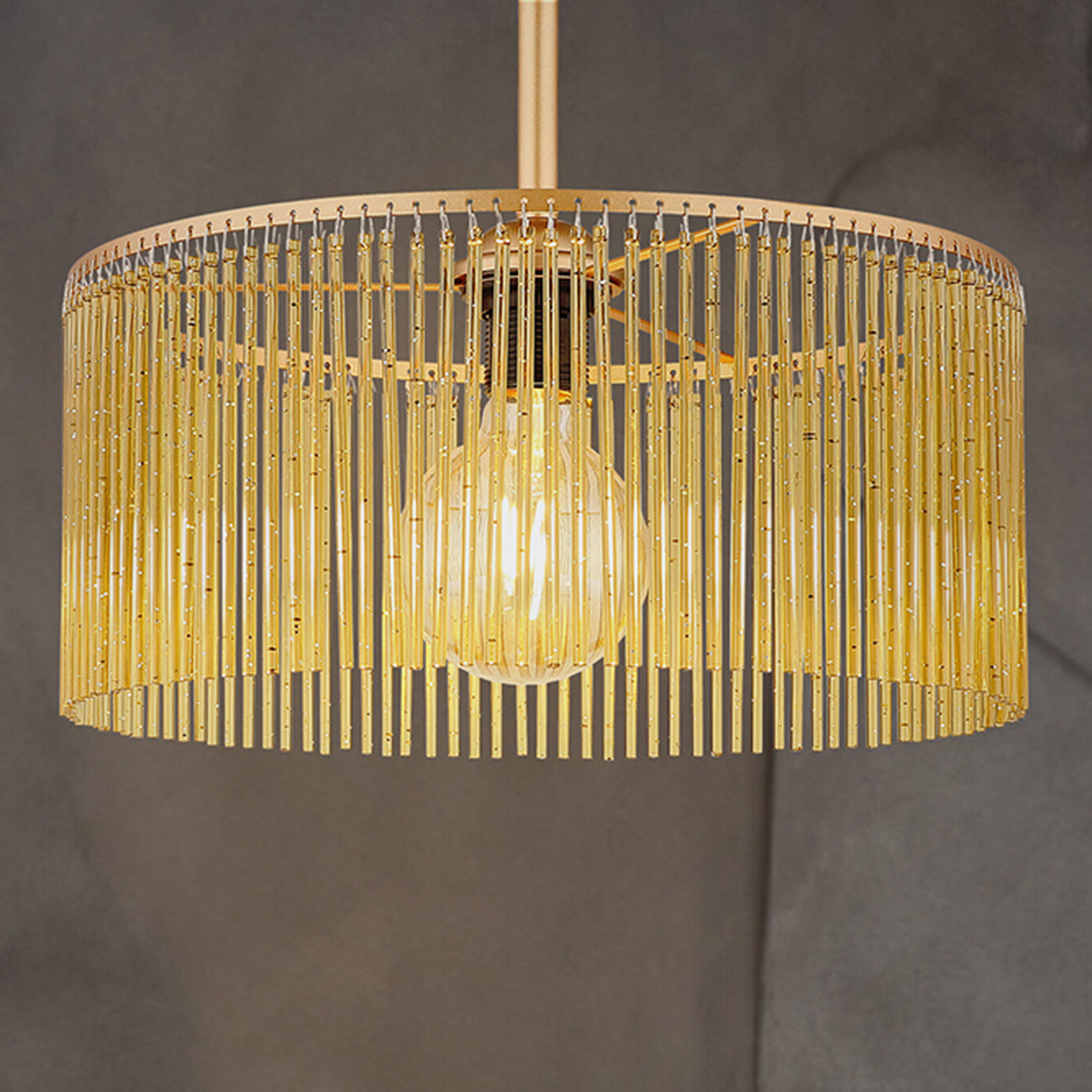 home24 Plafondlamp Leeds Goud/Oranje Ø 35cm