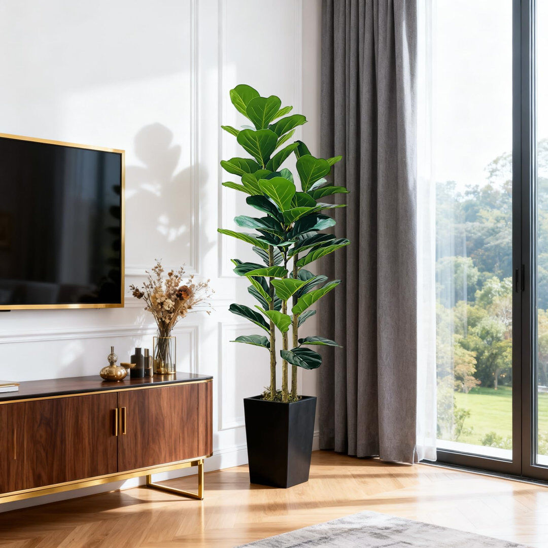 Brayden Studio Faux Plant Black 150cm H x 17cm W x 17cm D