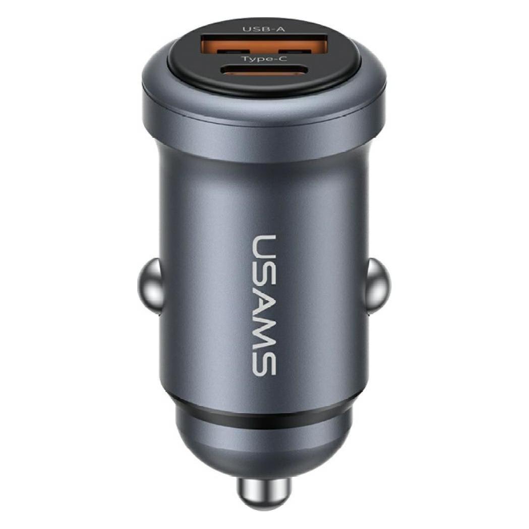 Usams Car charger CC322 30W 1xUSB-A 1xUSB-C tarnish (CC322CC01)
