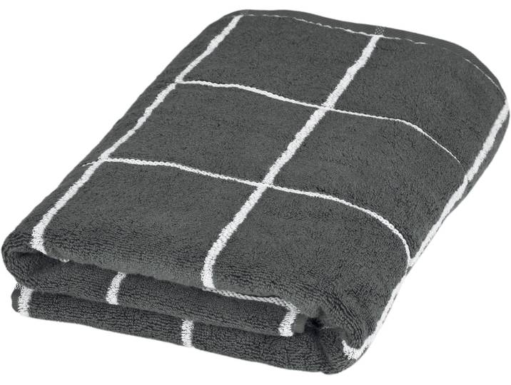 Duschtuch ROSS Überkaro 9032 , grau (anthrazit), B:75cm L:140cm, Frottier, Baumwolle, Handtücher, Duschtuch, 100% Baumwolle, kariert, in modischen Karo Farben