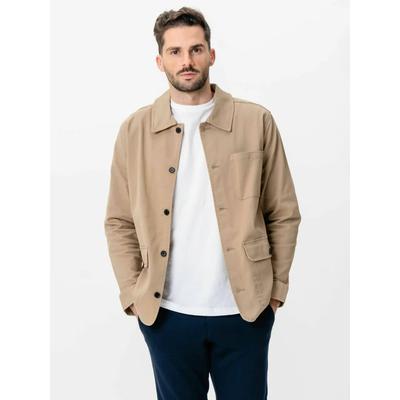 Outdoorjacke TEESHOPPEN "TEESHOPPEN Jacket Twill Shirt", Herren, Gr. M, beige, Obermaterial: 97% Baumwolle, 3% Elasthan, Jacken Outdoorjacke