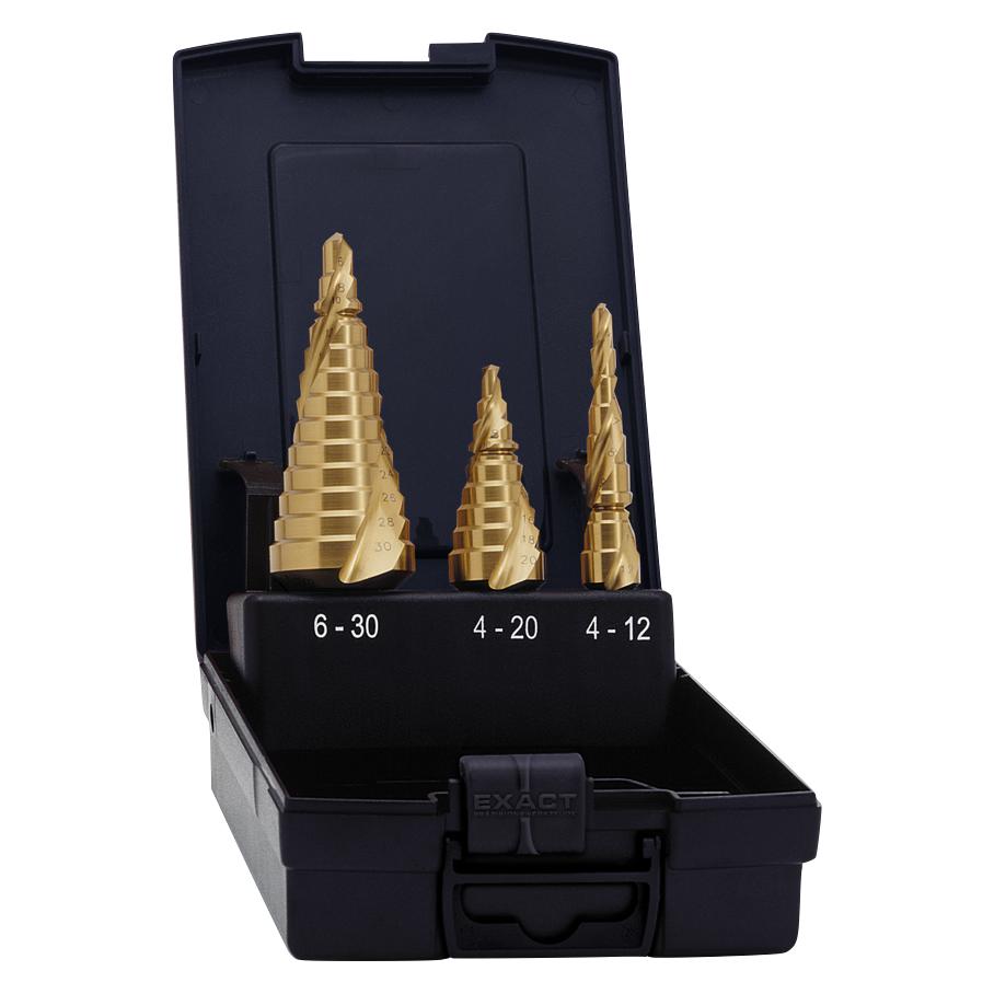 Exact HSS Stufenbohrer-Set 3teilig 4 (4 - 12, 4 - 20, 6 - 30) (7014)
