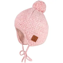 maximo Winter-Strickmütze mit Bommel, rosa, 45