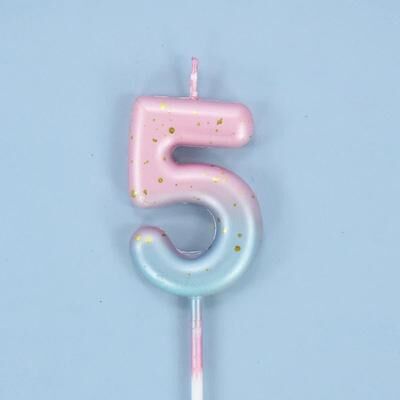 Uplift Treasures Gradient Glitter Number Birthday Candle Cake Topper b05