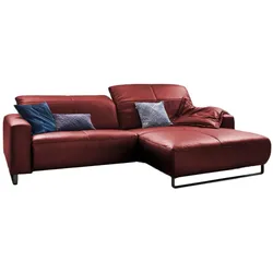 ECKSOFA YORK Rot Leder