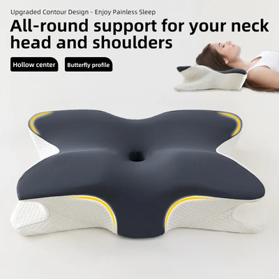 Healfit Counter Slow Rebound Memory Foam Pillow, Butterfly Shape Pillow Neck Protection, Cervical Orthopedic Neck Foam For Health Care Slow Rebound Memory Foam Pillow, Butterfly Shape Pillow Neck Protection, Cervical Orthopedic Neck Foam For Health Care