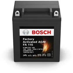 Motorradbatterie BOSCH 0 986 FA1 150 AGM 12V 12Ah 125A FA115