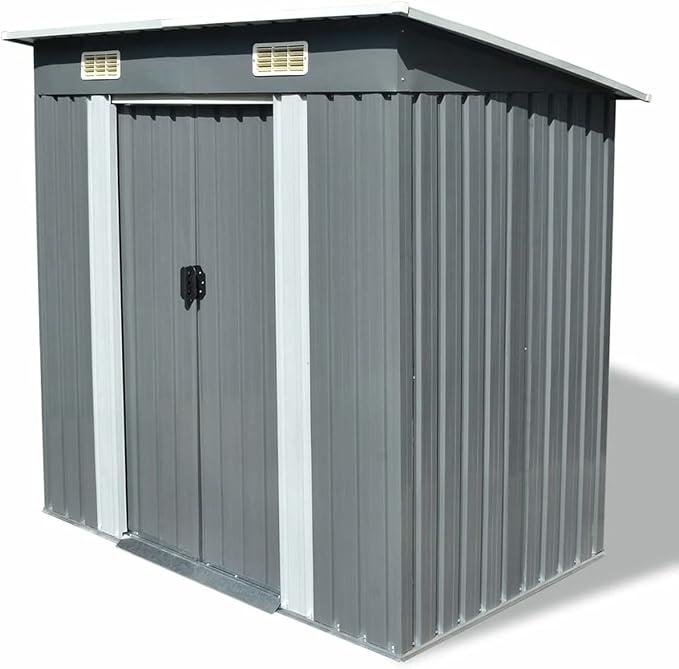 Gartenschuppen, Gerätehaus, Gartenhütte, Fahrradgarage, Gartenschuppen, Gartenh?€User & Aufbewahrung, Grau Metall