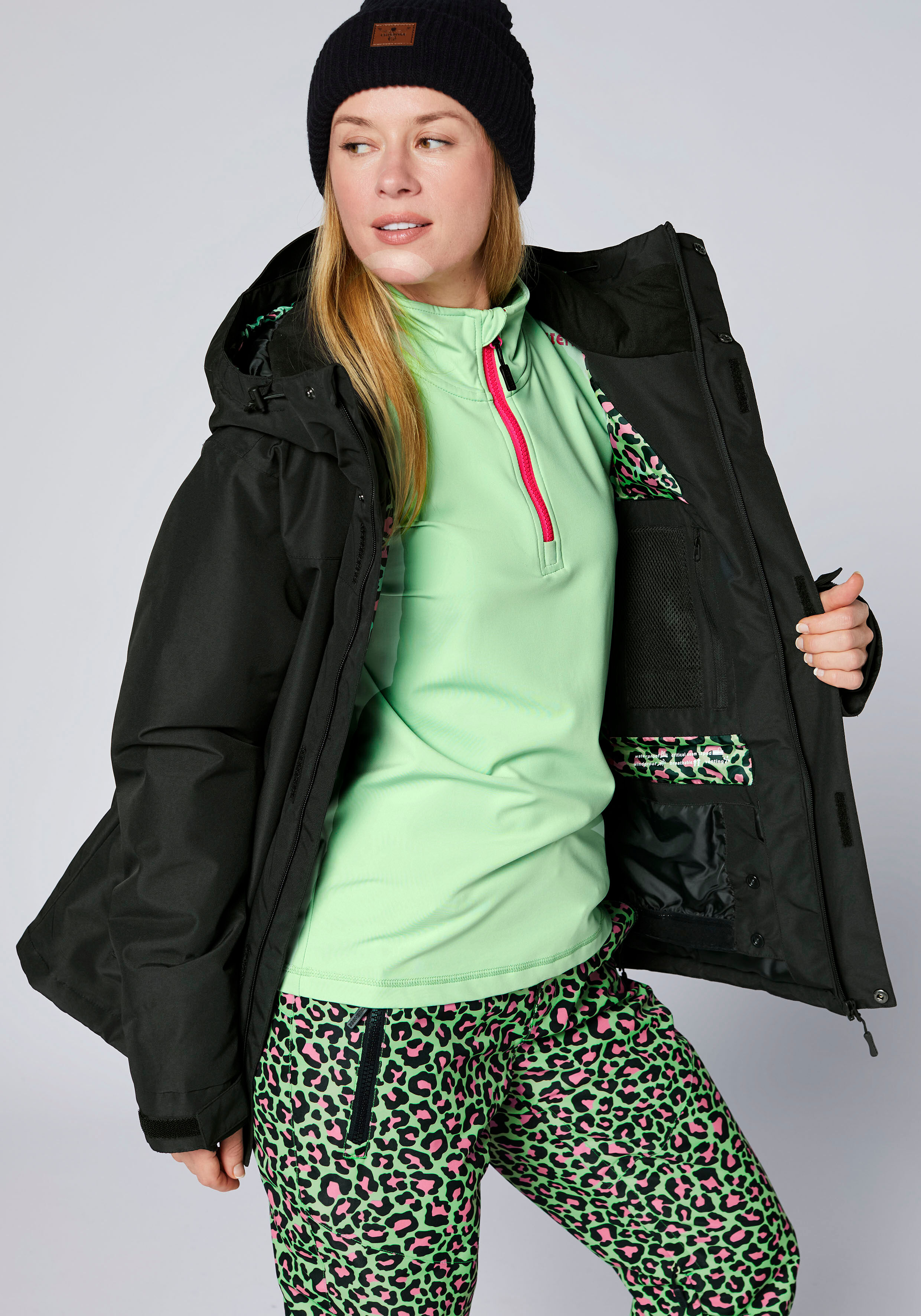 Skijacke CHIEMSEE, Damen, Gr. M (38/40), schwarz beauty, 100% Polyester, Jacken Skijacke, Topseller