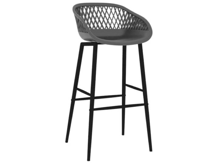 Barstühle mit Rückenlehne, PP und Metallbeinen, Grau, 4 Stück Ergonomischer Pub-Stuhl, niedrige Rückenlehne, robustes PP, pulverbeschichtete Metallfüße, einfache Montage, Tragkraft 110 kg