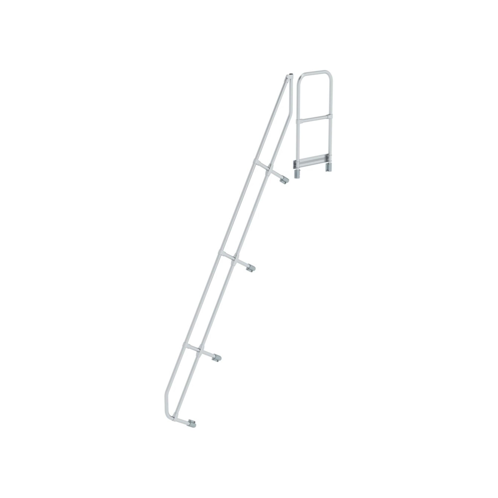 MUNK zweiter Handlauf Aluminium-Treppe mit Plattform 60° 13 Stufen (600593)