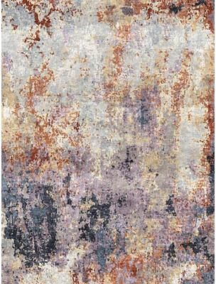Exquisite Rugs Floor Art hand-knotted Bamboo Silk Rust/Purple Area Rug