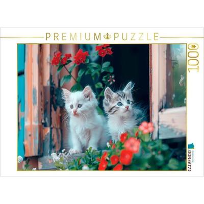 CALVENDO Puzzle Katzenbabys - Am Fenster zur Welt | 1000 Teile Lege-Größe 64x48cm Foto-Puzzle für glückliche Stunden, von , Calvendo Puzzle