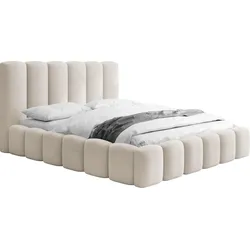 POLSTERBETT Serenity mit Bettkasten, Beige Samt 140x200 cm