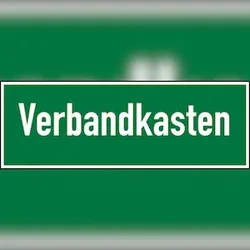 Rettungszeichen, Wortschild Verbandkasten - 300x105 mm Folie selbstklebend, nachleuchtend