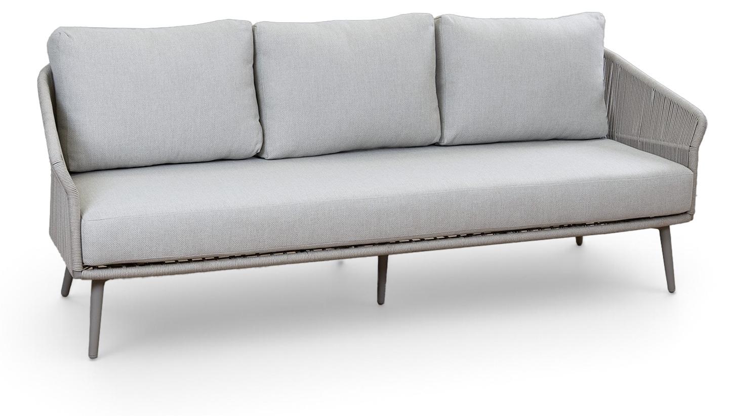 Loungesofa Alezio | 3 Sitzer | Beige | Camel Sake | Aluminium und Rope