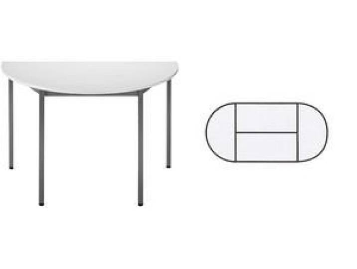 SODEMATUB 126DRGG Beistelltisch, halbrund, grau