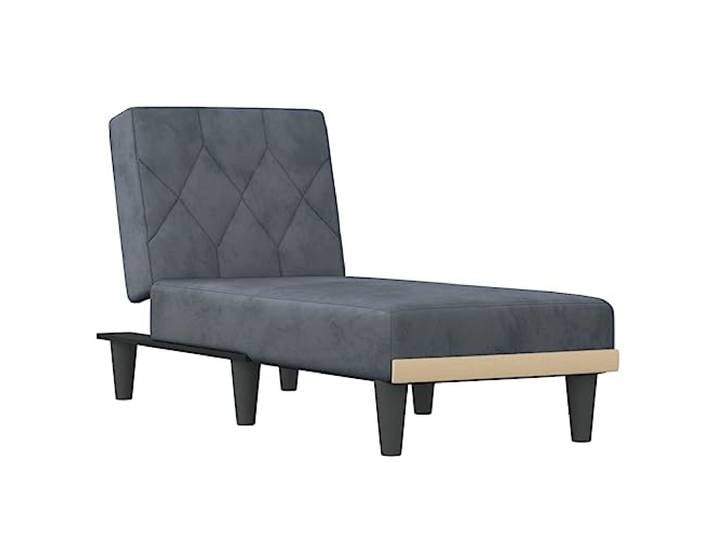 Makastle Chaiselongue Dunkelgrau Samt
