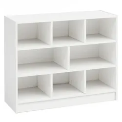 Holzbücherregal mit Melaminharz-Beschichtung und Stauraum, Modernes Design. 80x30x69 cm | Kadima Design