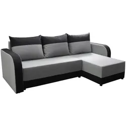ECKSOFA Hawana Schwarz/Grau