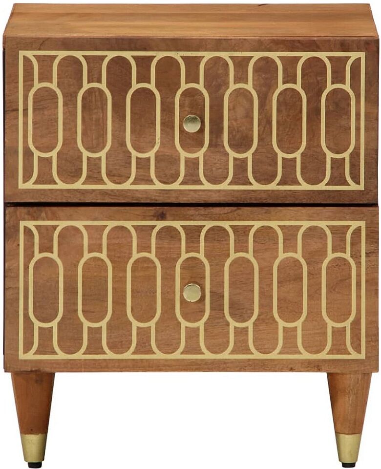 Garden Furniture Fryrda  Mesitas de noche 2 uds madera maciza de mango 40x33x46 cm