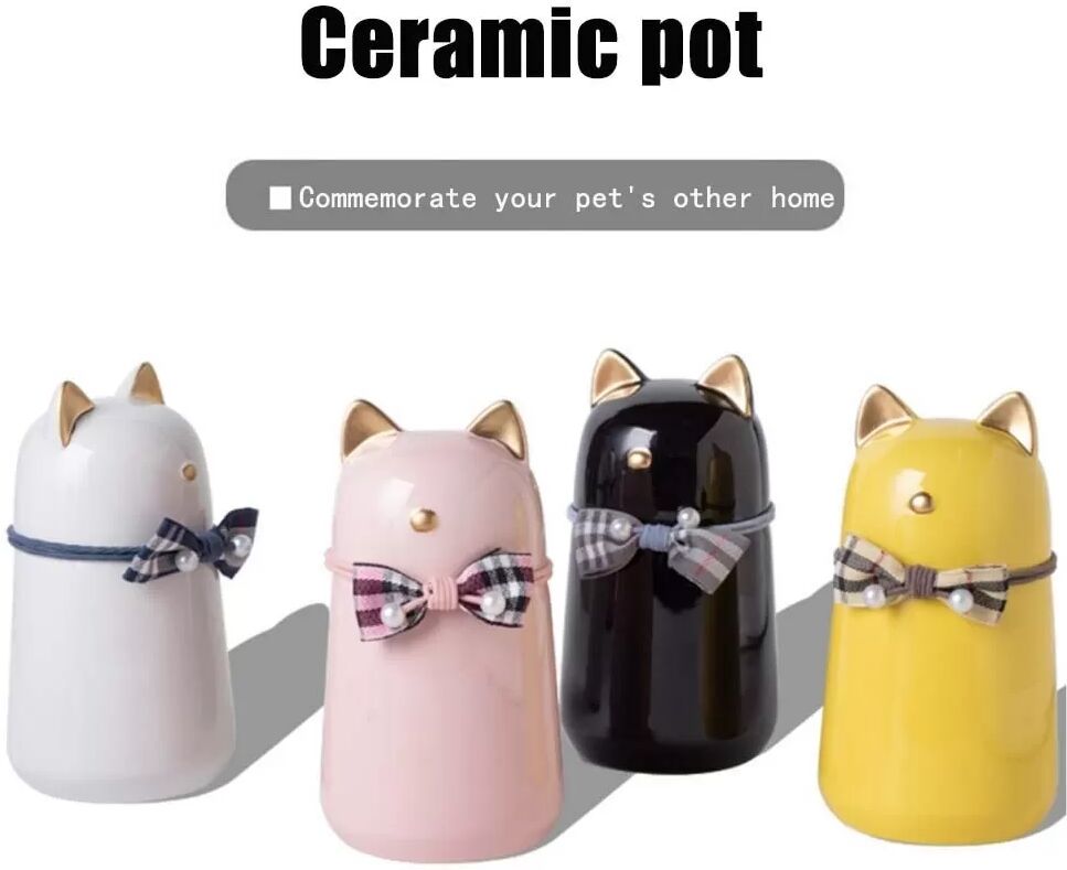 INF Urne Funéraire pour Animaux de Compagnie en Céramique - Étanchéité et Protection contre l'Humidité, 450ml, Couleurs Variées Blanc