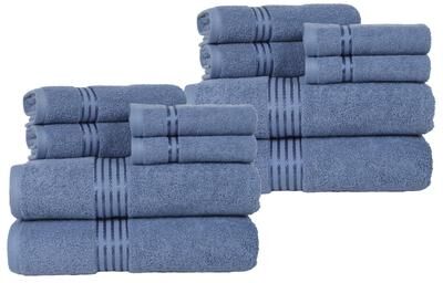 Towel Set - Cotton Bathroom Accessories with Bath Towels, Hand Towels, and Washcloths by Lavish Home