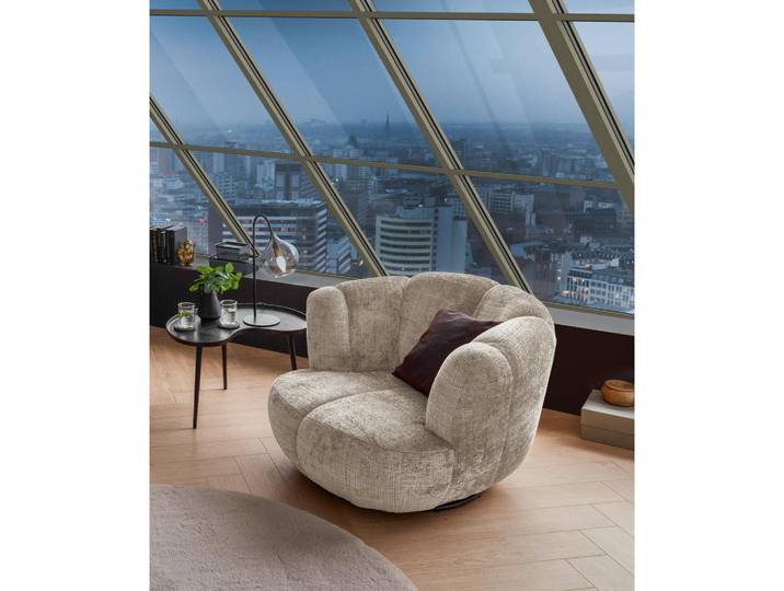Livetastic Sessel Muriel L, Taupe, Metall, 101x69x107 cm, Made in EU, Sitzfläche 360° drehbar, Wohnzimmer, Sessel, Sonstige Sessel