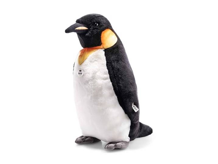 Steiff Kuscheltier Palle Königspinguin, Süßes Stofftier mit Kunststoffaugen, Kinder, Jungen & Mädchen, Plüschtier 52 cm, Schwarz, 075902
