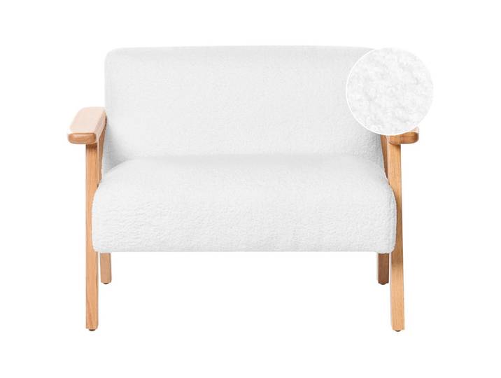 KINDERSOFA Bouclé Weiß Lalmo