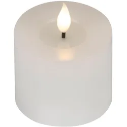 Kaemingk, LED Kerzen, LED-Kerze weiss Wachs Ø 7,5 cm H: 9,5 cm ww (1x)