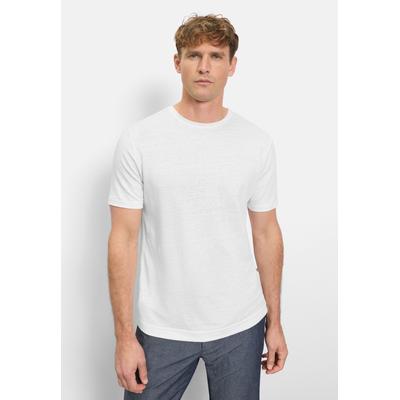 T-Shirt OLYMP "OLYMP Casual Wirk, T-Shirt", Herren, Gr. S, weiß, 95% Leinen, 5% Elasthan, Shirts T-Shirt