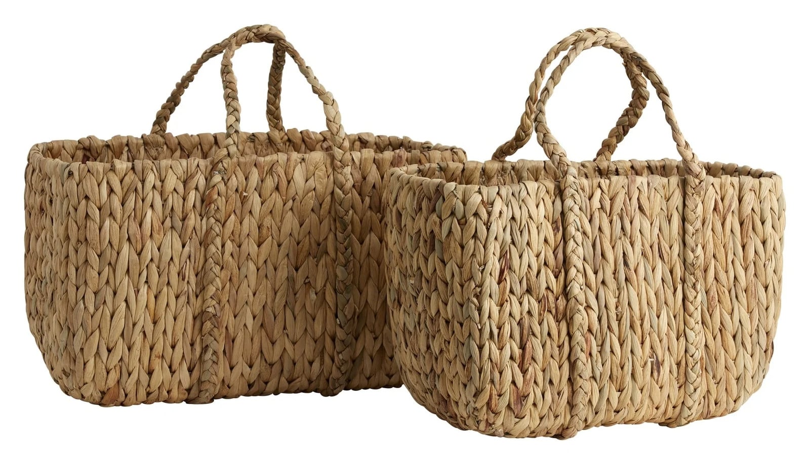 Nordal Osa manden en tassen van zeegras en rattan in naturel - set van 2 stuks