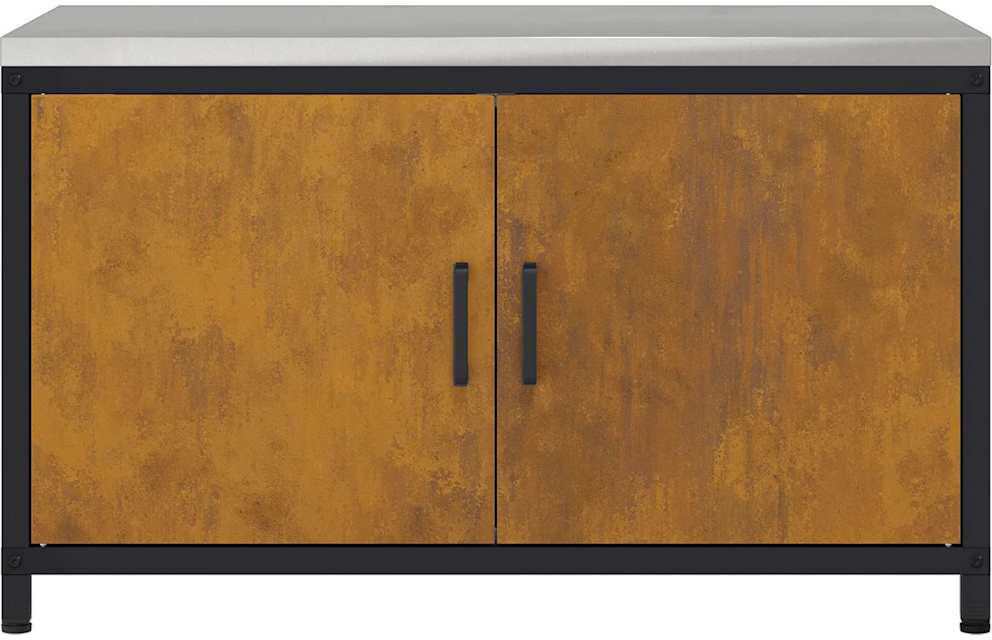 Borough Wharf Kitchen Storage Cabinet With Shelf Rusty Weathering Steel Rusty 90cm W X 53cm H X 50cm D