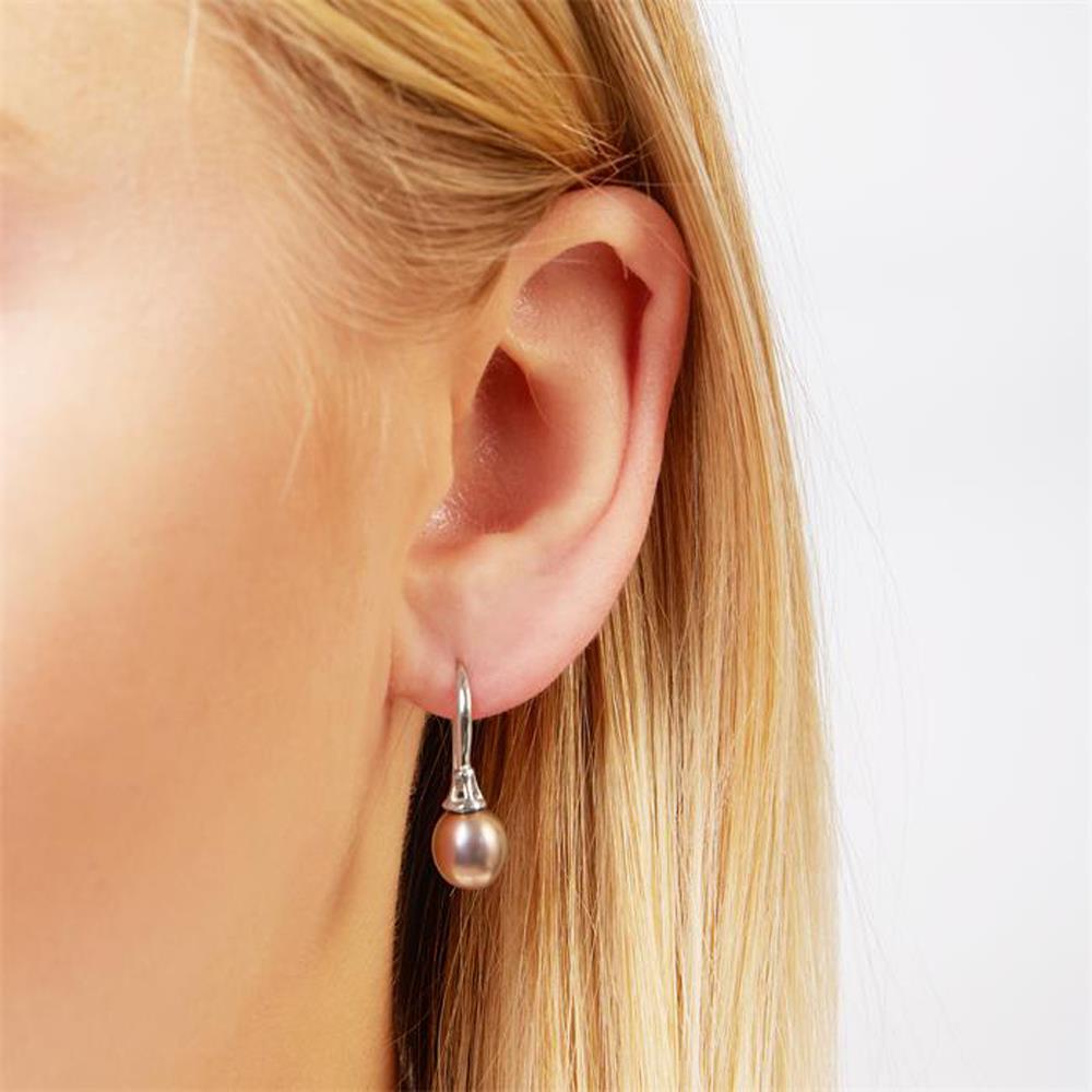 Unique Glänzende Perlen Ohrhänger 925 Sterling Silber bunt