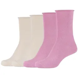 4er Pack camano Silky Feeling Lurex Ankle Socken Damen 4131 - lilac chiffon 39-42