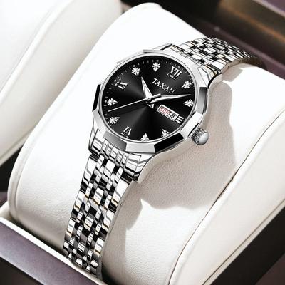 Inspire Select OLEVS Elegant Golden Women's Quartz Watch Waterproof Stainless Steel Luxury Ladies Wristwatch silver Black