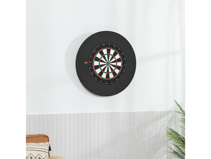 SPORTNOW Cible Fléchettes Sisal avec Anneau et 6 Fléchettes Noir