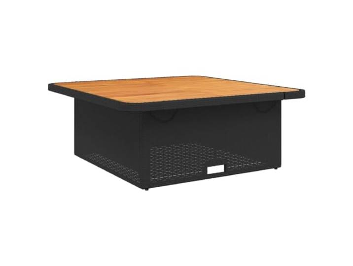 KTHLBRH Gartenmöbel-Set, 2-teilig, schwarz, Polyrattan, mit Kissen Verstellbare Sitzbank, Ausziehtisch, waschbare Bezüge, lackierter Stahl