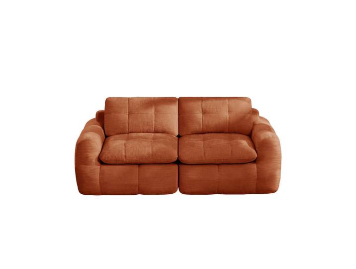 Komhtom 2-Sitzer-Sofa, minimalistisch, Chenille-Orange, Mode, 97x68x194 cm, Wohnzimmer, Sofas & Couches, Sofas, 2-Sitzer Sofas