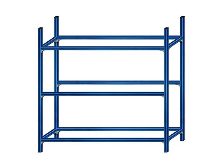 SCHMIDT security tools Getränkekistenregal 200x208x38cm Kastenregal Aluminium Blau Getränkeregal Getränkeständer