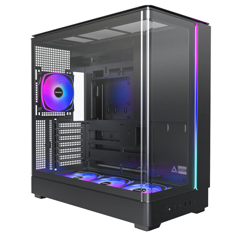 Montech KING 45 PRO PC-Gehäuse, Midi-Tower, ATX, Tempere Glass, RGB - schwarz