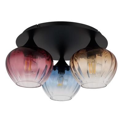 GLOBO LIGHTING Deckenleuchte "SANDER", schwarz (schwarz matt), 1 Stk., Leuchten, Gläser, Deckenlampe, Wohnzimmer, Esstisch, Deckenleuchte