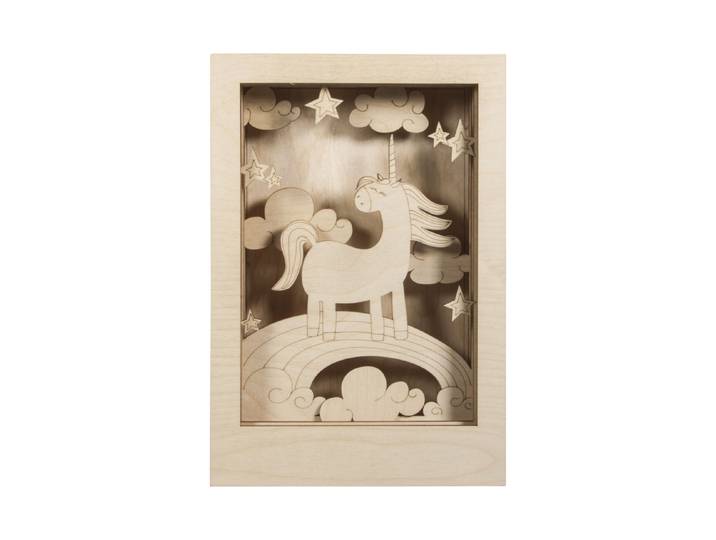 Rayher Holzbausatz 3D-Motiv Einhorn 20 × 30 × 6.5 cm 13-teilig