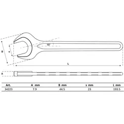 BGS Einmaulschlüssel DIN 894 SW 23 mm - 34223