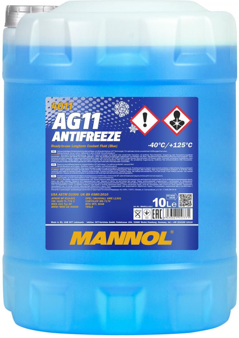 Sct - Mannol Frostschutz Mannol Antifreeze Ag11 (-40) Longterm [10l] Mn4011-10 10l