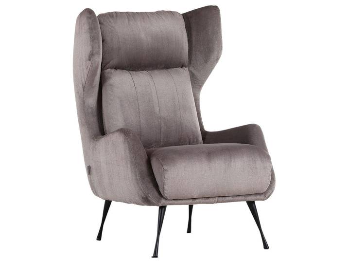 Ohrensessel, Hellgrau, Metall, 75x111x83 cm, Stoffauswahl, Wohnzimmer, Sessel, Ohrensessel