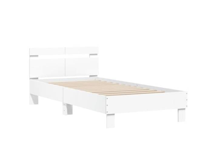 vidaXL Bettgestell mit Kopfteil Weiß 100x200 cm Holzwerkstoff