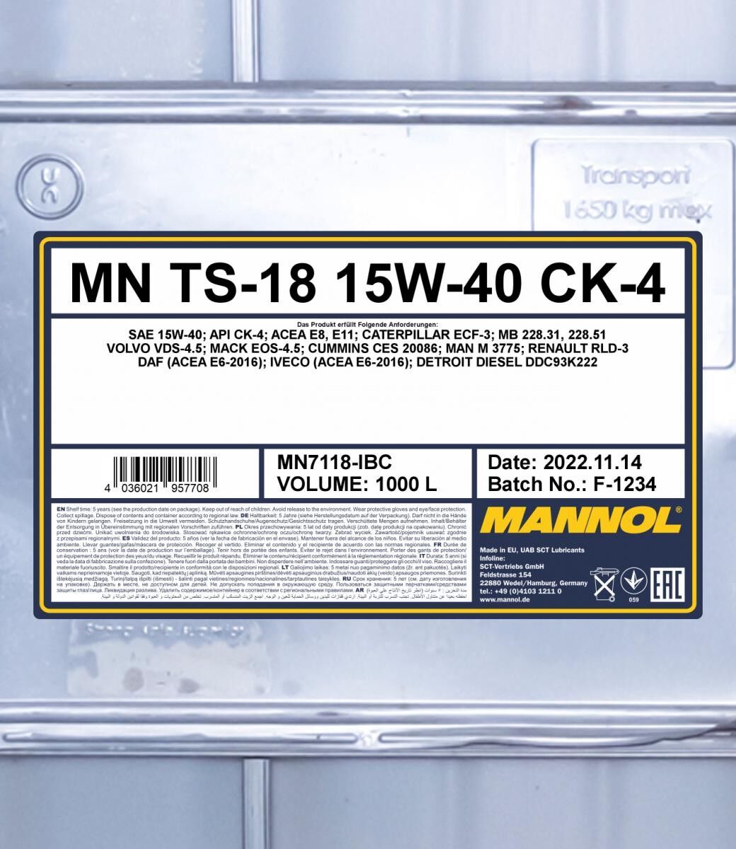 MANNOL MN7118-IBC Motoröl